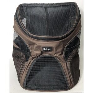 NEW Fuloon Small Brown Pet Backpack Vented Carrier with Adjustable Straps